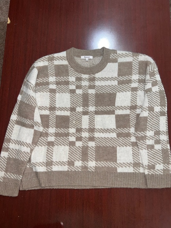 Madewell Sweaters - Madewell Beige and Cream Patterned Knit Sweater